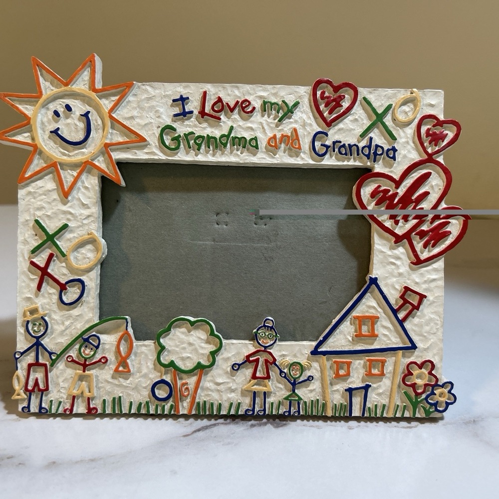 "I Love My Grandma And Grandpa" Multi Colored Picture Frame 3 1/2" x 5" Family
